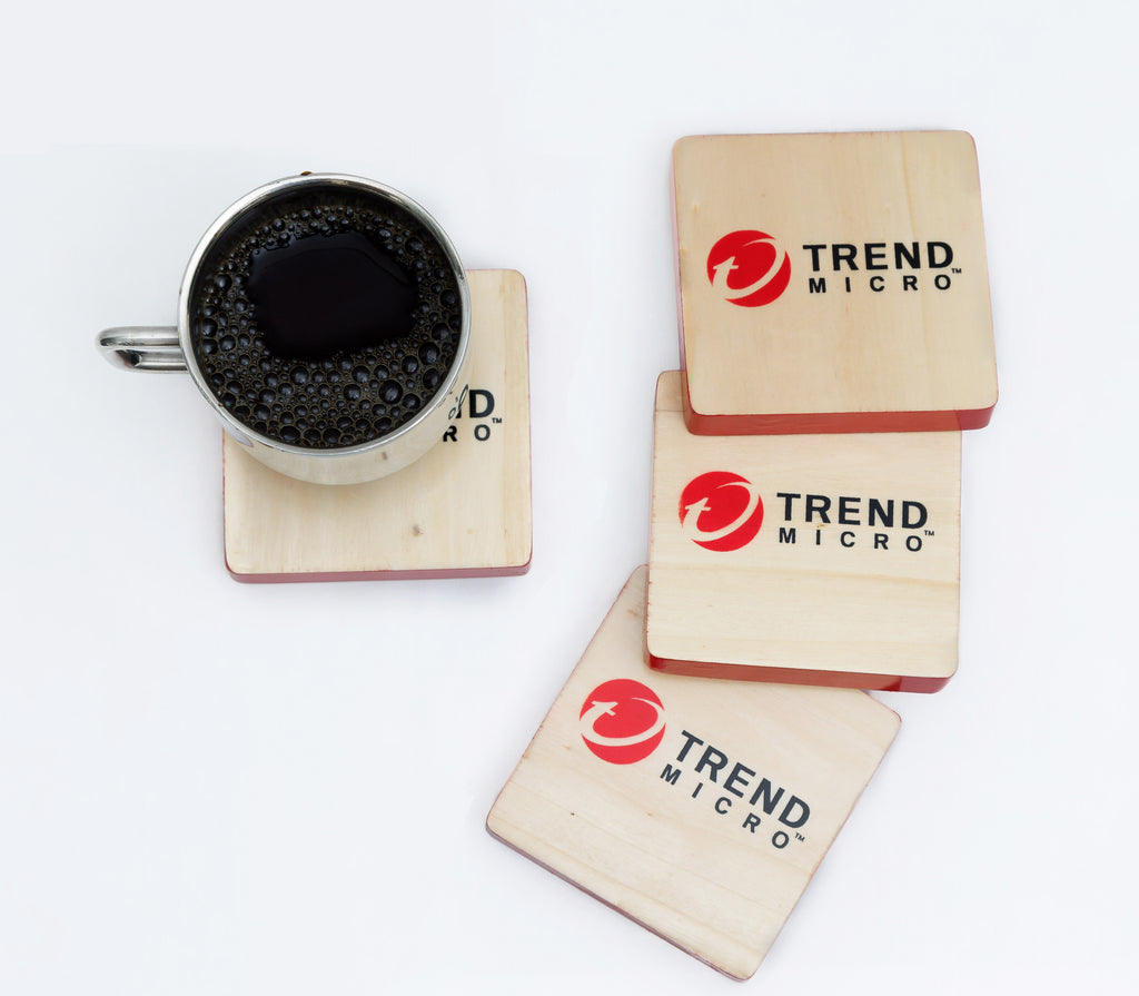 Custom printed wooden coasters