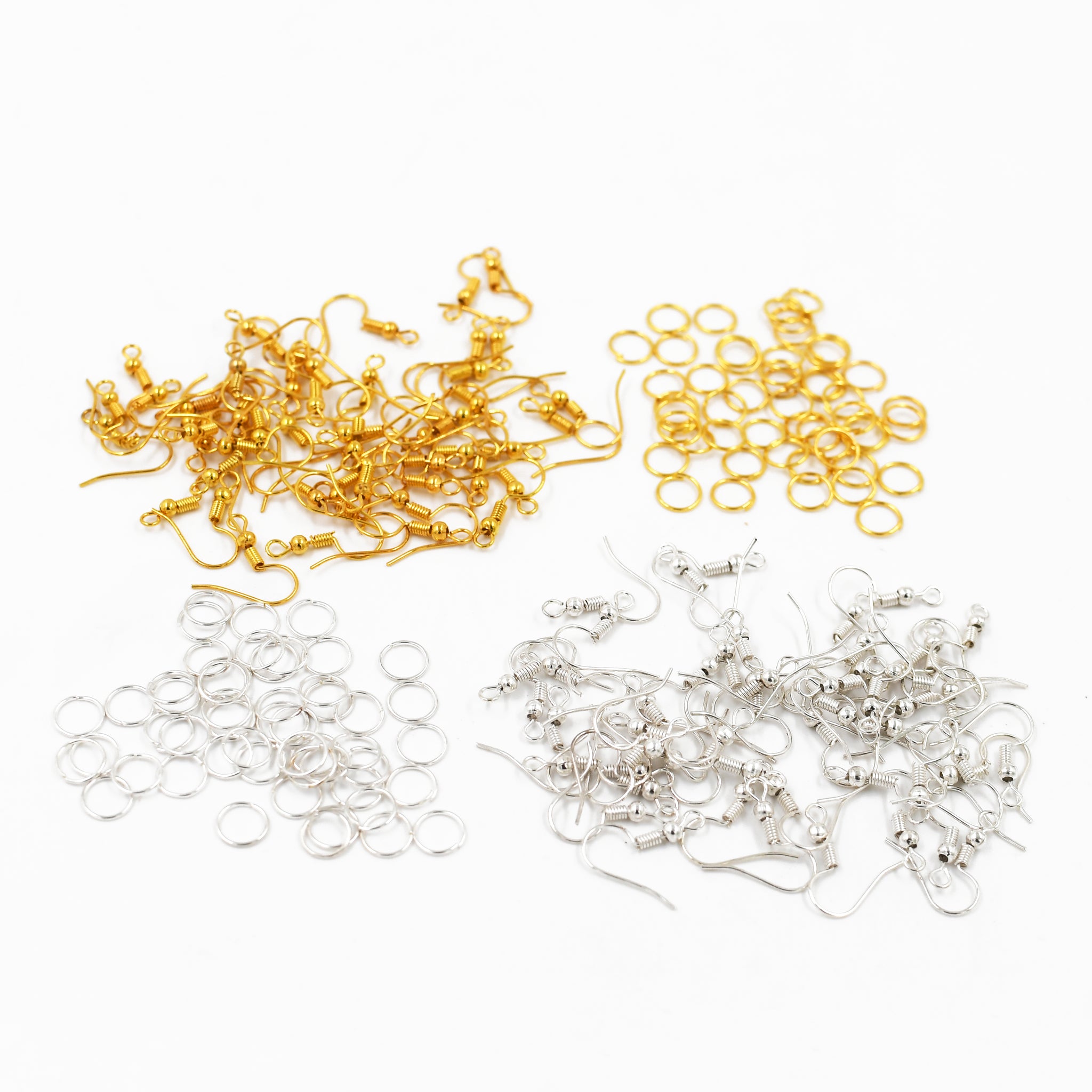 IVEI Earring Hooks Jump Rings Set of 100 50 Silver and 50 golden