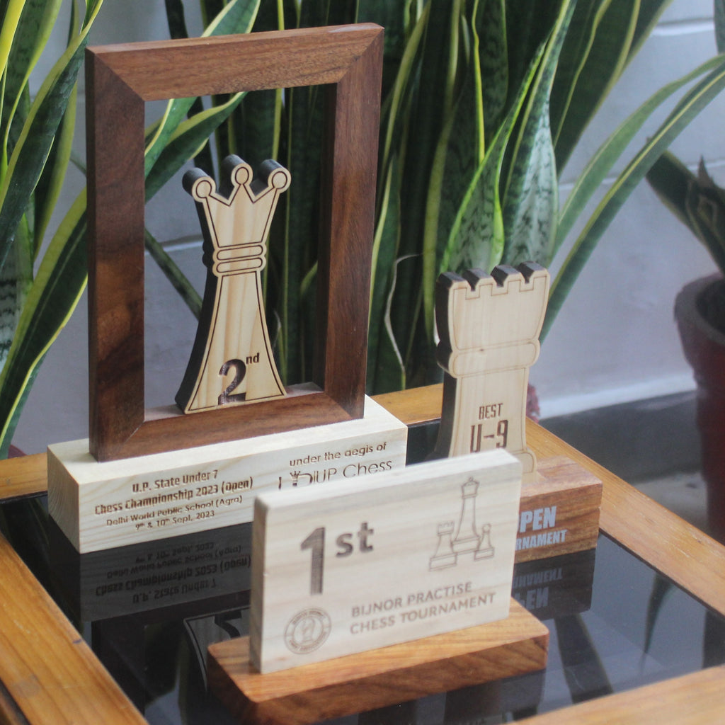 Custom wooden trophies and awards