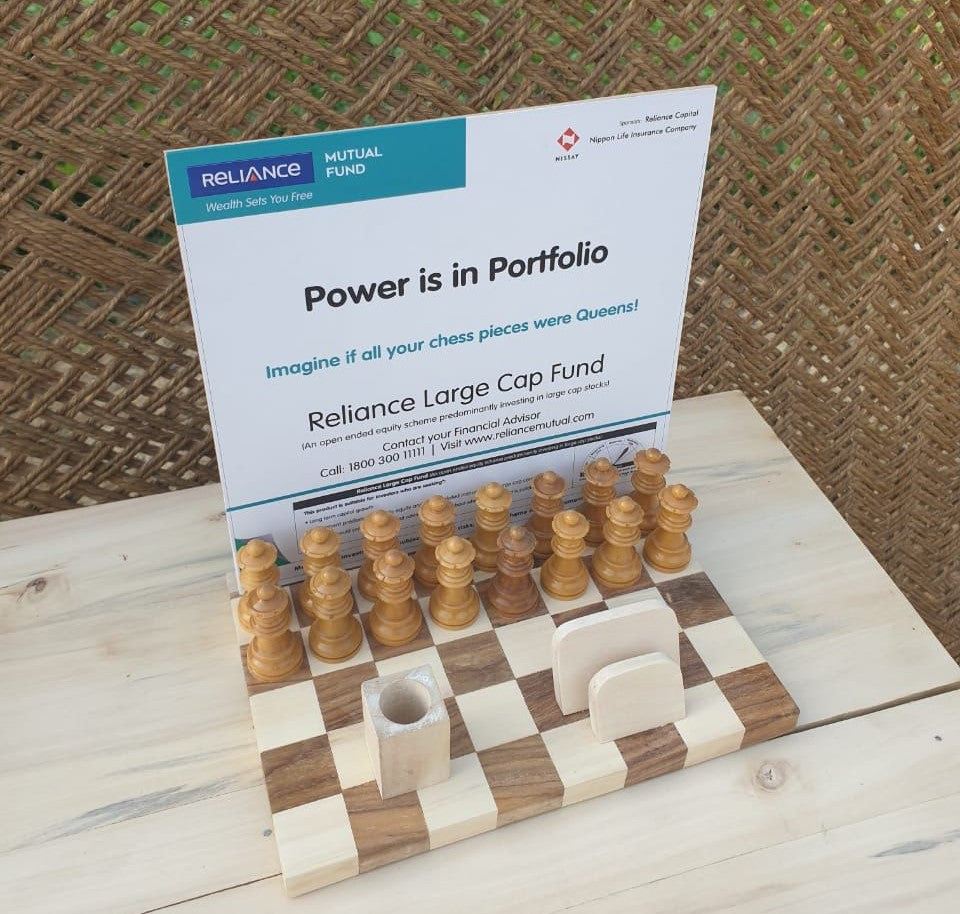 Reliance Mutual Fund chessboard desk organiser