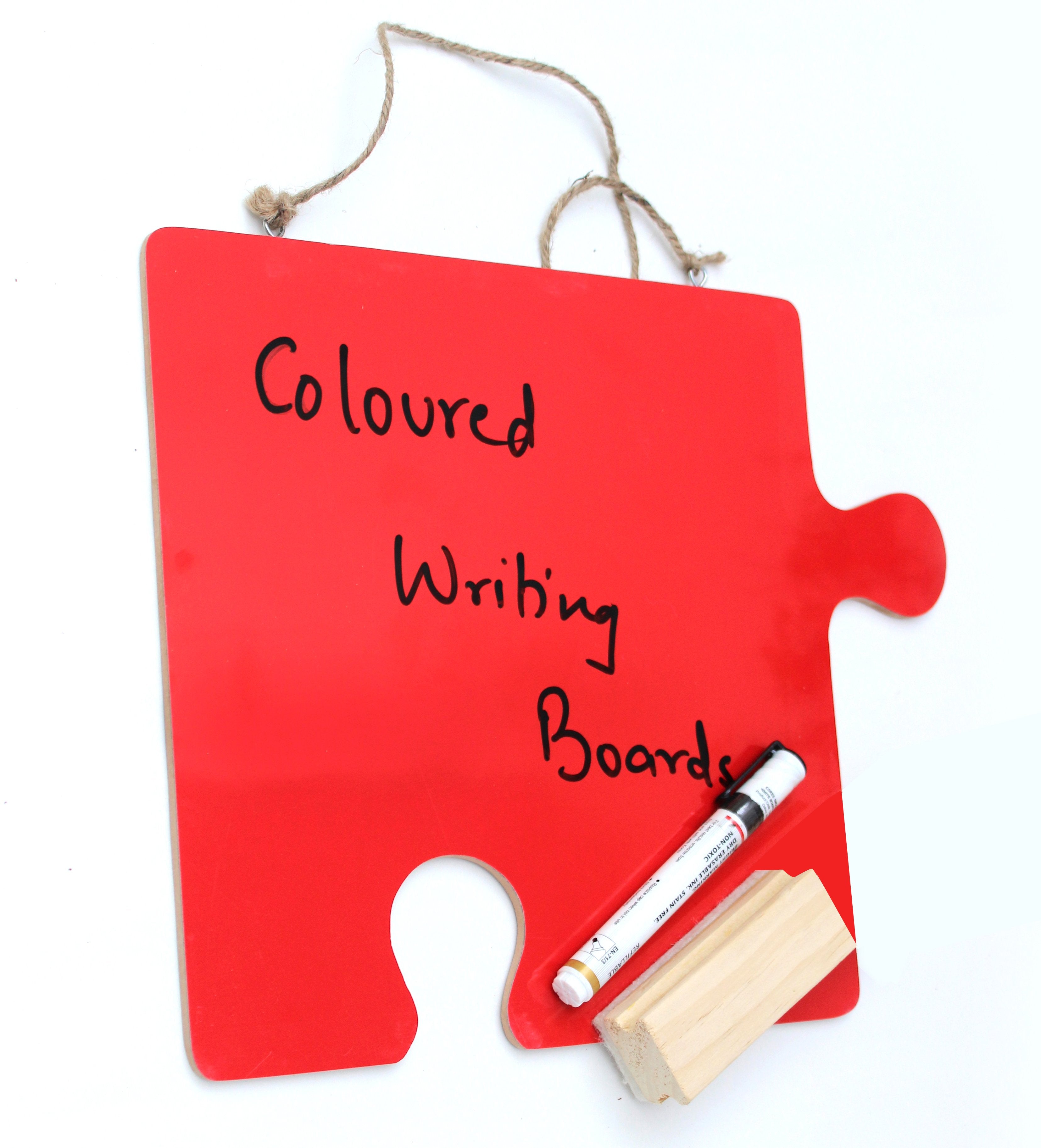 IVEI Puzzle-Shaped Small Colored Writing Board with Wall Hanging Option ...