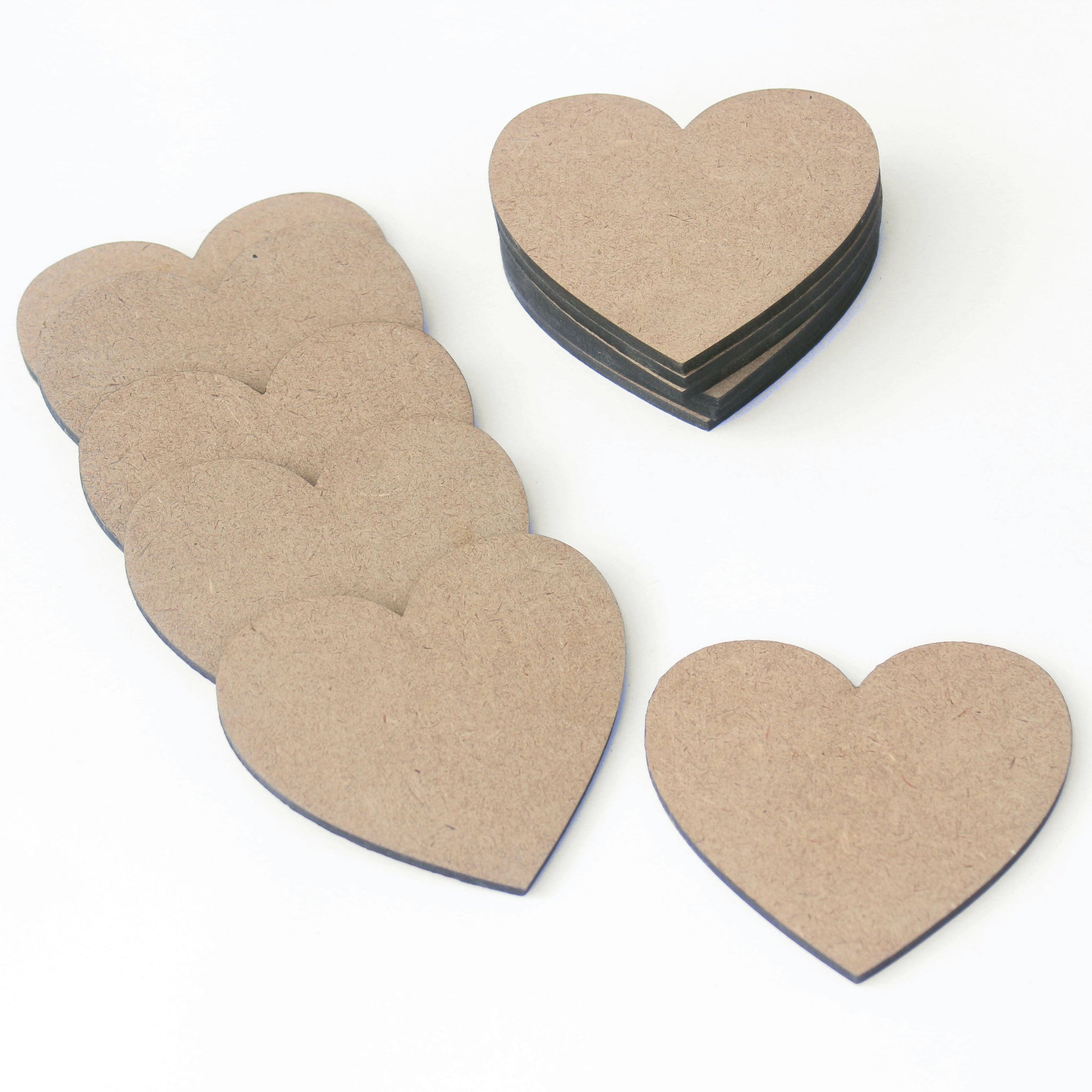 100mm Wood Heart Shapes – Pack Of Plywood Coasters & DIY Craft Plaques - View #3